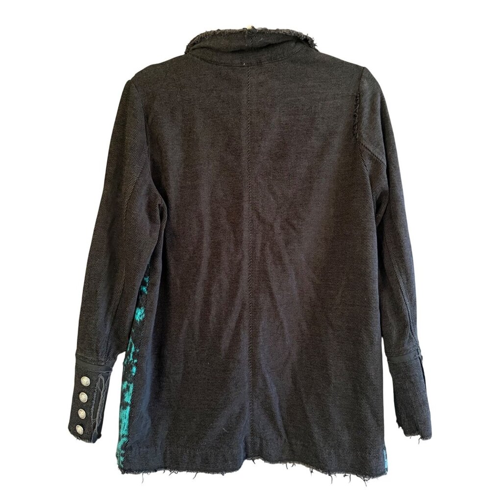 Free People Women's Blazer Jacket Sz M Black Combo Wool Blend Better Together - Picture 3 of 14